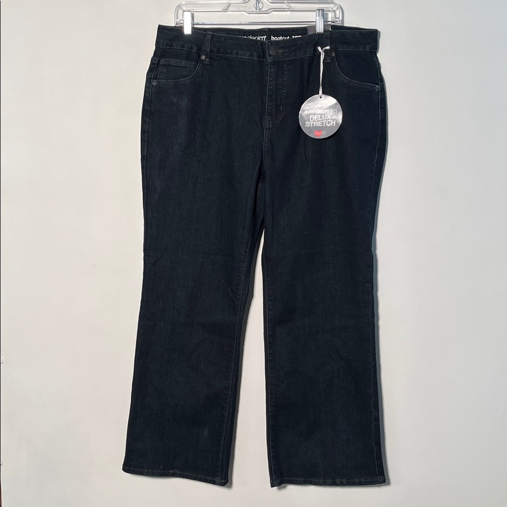 AVENUE NWT Casual Weekend Work Deluxe Stretch Dark Wash Bootcut Denim Jeans 16P - Picture 2 of 16